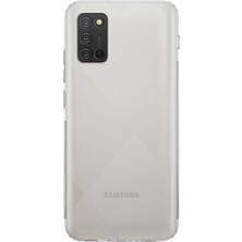 Case World Samsung Galaxy A02S ile Uyumlu Kapak Kamera Korumalı Tıpalı Şeffaf Silikon ile Uyumlu Kılıf