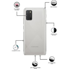 Case World Samsung Galaxy A02S ile Uyumlu Kapak Kamera Korumalı Tıpalı Şeffaf Silikon ile Uyumlu Kılıf