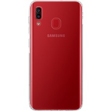 CaseWorld Samsung Galaxy A30 Kapak Kamera Korumalı Tıpalı Şeffaf Silikon Kılıf