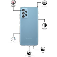 Case World Samsung Galaxy A52 ile Uyumlu Kapak Kamera Korumalı Tıpalı Şeffaf Silikon ile Uyumlu Kılıf