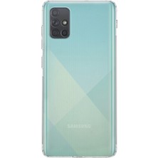 Case World Samsung Galaxy A71 ile Uyumlu Kapak Kamera Korumalı Tıpalı Şeffaf Silikon ile Uyumlu Kılıf