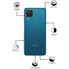 CaseWorld Samsung Galaxy M12 Kapak Kamera Korumalı Tıpalı Şeffaf Silikon Kılıf