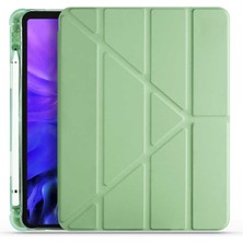 Case 4U Apple iPad Air 10.9 2022 (5.Nesil) Tri Folding Kalem Bölmeli Standlı Kılıf Açık Yeşil