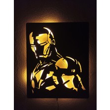 Alda Iron Man LED Işıklı Duvar Tablosu