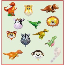 Bal10 Dünyası Dinazor ve Safari Hayvan Temalı Folyo Balon Seti