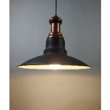 Riolight  Retro Bakır Askılı Tekli Metal Sarkıt Avize Şapka Çapı: 30CM