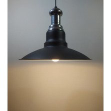 Riolight retro,modern,vintage mutfak,oda,otel,cafeler için siyah metal sarkıt avize çap:30cm