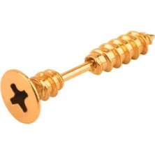 The Collection Unisex Gold Çelik Vida Küpe