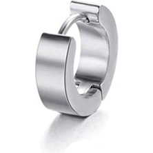 Trend Collection Erkek Gümüş Halka Çelik Delikli Küpe