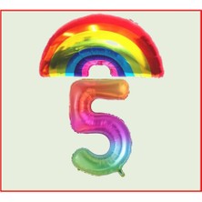 Best Parti Gökkuşağı Temalı 5 Yaş Doğum Günü Parti Seti