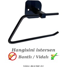 Voll Blume E1 Dolu Paslanmaz Çelik Tuvalet Kağıtlığı Tutucu Yapışkanlı - Banyo Akseusuarı ( Gold - Krom - Siyah )