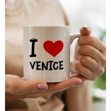 Bk Gift I Love Venice Tasarımlı Beyaz Kupa Bardak