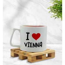 Bk Gift I Love Vienna Tasarımlı Middle Beyaz Kupa Bardak
