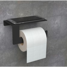 Risingmaber Metal Mat Siyah Telefon Raflı Tuvalet Kağıtlık