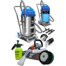 Cleanvac Profesyonel Yüksek 3 Motorlu Islak Kusu Koltuk Y. Devir Ayarlı Koltuk Fırçalama Makinesi Full Set