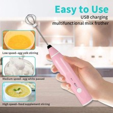 Elektrikli El Süt Frooter Blender USB Şarj ile Kabarcık Makinesi Çırpma Mikser Kahve Cappuccino Paslanmaz Çelik Için Çift Me | Sütlü Anneler(Yurt Dışından)
