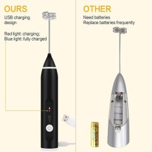 Süt Bilgileri 3 Hızlar Yumurta Çırpıcı USB Şarj Edilebilir Kahve Içecek Çırpma Tişörtlü Mikser Eggbeater Froother Karıştırıcı El Gıda Blender | Sütlü Anneler(Yurt Dışından)