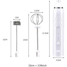 Elektrikli Süt Froother El Köpük Makinesi Mini Blender USB Şarj Edilebilir Kahve Frother 2 Paslanmaz Çırpma ile | Sütlü Anneler(Yurt Dışından)