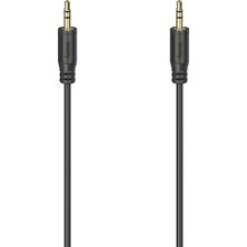 Hama 3.5mm - 3.5mm "flexi-Slim Ses Kablosu", Altın Uç, 0.75M, Siyah