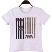 Breeze Kız Çocuk Pullu Forget Desenli Tişört