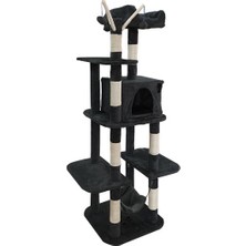 Kobal Tectake Kedi Tırmalama Kulesi Siyah 155 cm