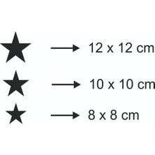 Leylaser Üç Farklı Ebatta Siyah  Yıldız Duvar Dekoru Zenginleştirici