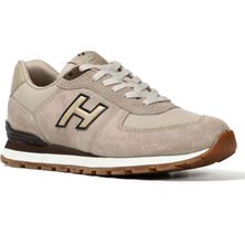 Hammer Jack %100 Hakiki Deri Bej Erkek Spor Ayakkabı Düz Taban ile Konforlu Kullanım