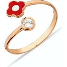 Argentum Concept 925 Ayar Gümüş Çiçek Figürlü Rose Yüzük - Y015701