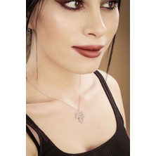 Doğan Silver Doğan Silvergümüş Firuze Taşlı Çınar Yapragı Model Kolye DGN21243