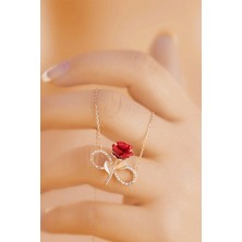 Doğan Silver Doğan Silversonsuzluk ve Gül Model Gümüş Rose Kolye DGN21225