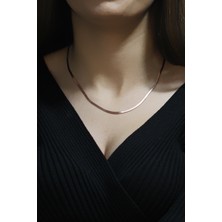 Doğan Silver Doğan Silverkadın Italyan Yassı Zincir - Rose DGN20665