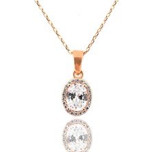 Doğan Silver Doğan Silverkadın Baget Taşlı Rose Kolye DGN20645