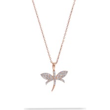 Doğan Silver Doğan Silverkadın Zirkon Taşlı Yusufçuk Kolye- ROSE-DGN20671