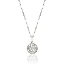 Doğan Silver Doğan Silverkadın Gümüş Baget Taşlı Rose Kolye DGN20543