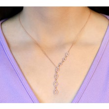 Doğan Silver Doğan Silverkadın 925 Ayar Gümüş Sıralı Damla Zirkon Taşlı Kolye DGN20112