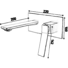 Fontana FJ-A3005 Mat Siyah Ankastre Lavabo Bataryası