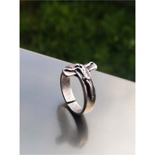 Trend Collection Antik Gümüş Kaplama Haç Yüzük