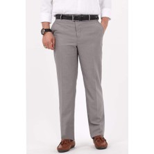 Bölünmez Giyim Erkek Büyük Beden Klasik Gri Kumaş Pantolon