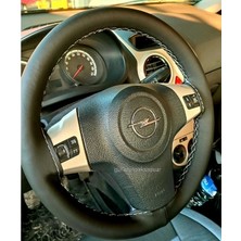 Gürler Oto Kılıf ve Aksesuar Opel Corsa D Deri Dikmeli Direksiyon Kılıfı Siyah Ipli ( 38×11CM )