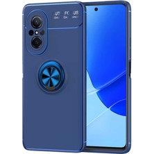 Kzy Huawei Nova 9 Se Kılıf Renkli Yüzüklü Manyetik Silikon Kapak Mavi - Mavi