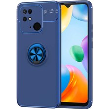 Kılıfmania Xiaomi Redmi 10C Kılıf Renkli Yüzüklü Manyetik Silikon Kapak Mavi - Mavi