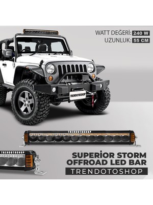 C9 Superior Storm 55 cm 240W Amber Beyaz 4 Modlu Off Road LED Bar
