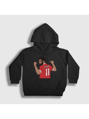 Presmono Unisex Çocuk Siyah 11 Soccer Futbol Mohamed Muhammed Salah Kapüşonlu Sweatshirt