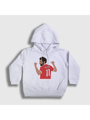 Presmono Unisex Çocuk Beyaz 11 Soccer Futbol Mohamed Muhammed Salah Kapüşonlu Sweatshirt