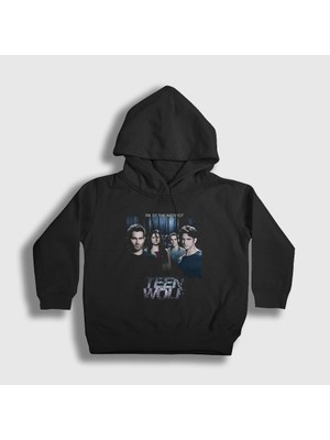 Presmono Unisex Çocuk Siyah Poster V2 Dizi Teen Wolf Kapüşonlu Sweatshirt