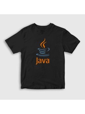 Presmono Unisex Çocuk Siyah Java Coder Programmer Developer Yazılımcı T-Shirt