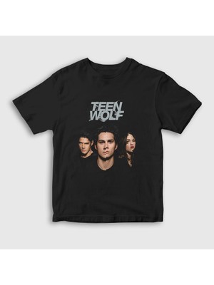 Presmono Unisex Çocuk Siyah Poster V3 Dizi Teen Wolf T-Shirt