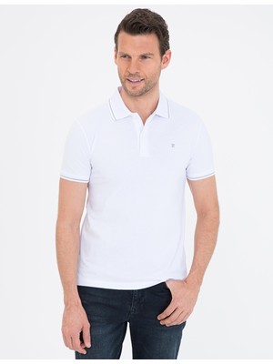 Pierre Cardin Beyaz Slim Fit Basic Polo Yaka T-Shirt