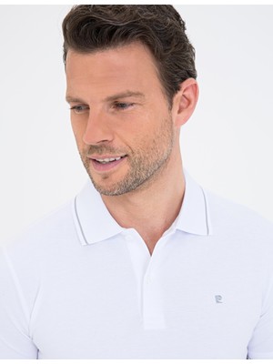 Pierre Cardin Beyaz Slim Fit Basic Polo Yaka T-Shirt