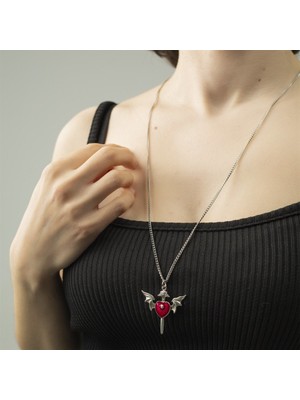 Touz Moda  Devil Winged Heart Kolye